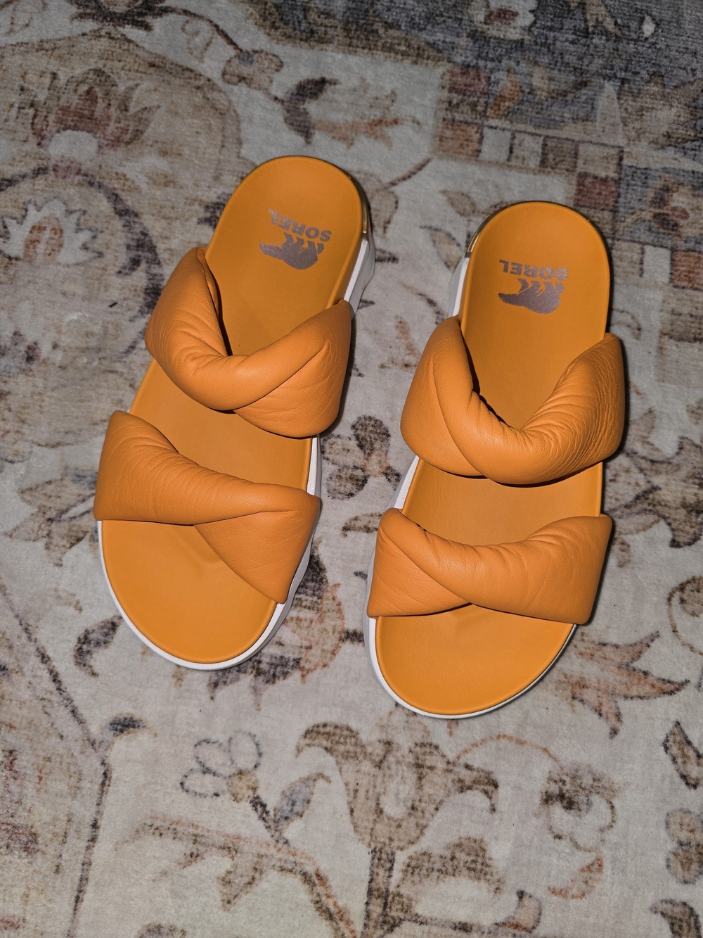 Sorel Viibe Twist Slide Leather Sandals